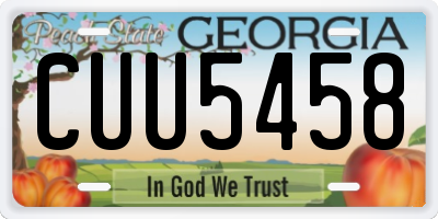 GA license plate CUU5458