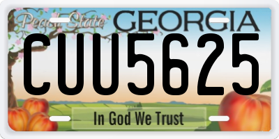 GA license plate CUU5625