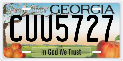 GA license plate CUU5727