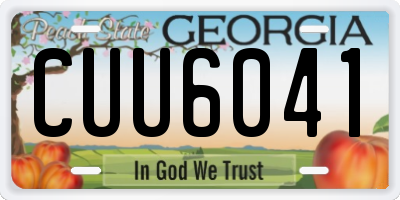 GA license plate CUU6041