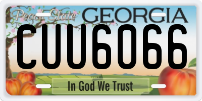 GA license plate CUU6066