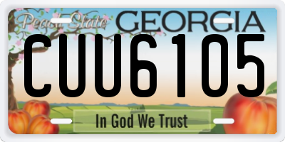 GA license plate CUU6105