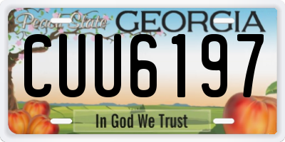 GA license plate CUU6197