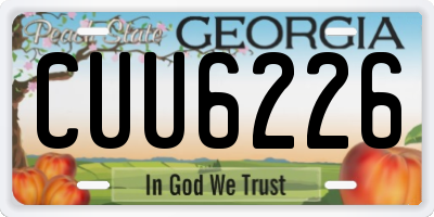 GA license plate CUU6226