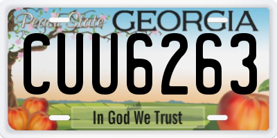 GA license plate CUU6263