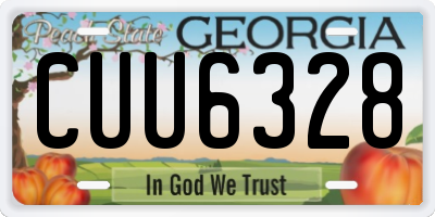 GA license plate CUU6328