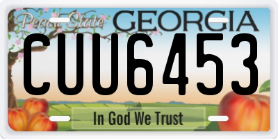 GA license plate CUU6453
