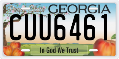 GA license plate CUU6461