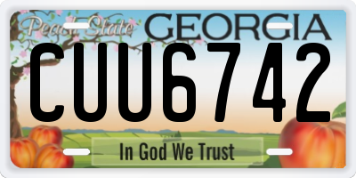 GA license plate CUU6742