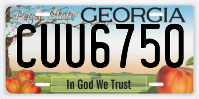 GA license plate CUU6750