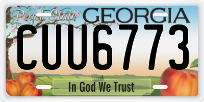 GA license plate CUU6773