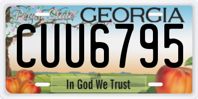 GA license plate CUU6795