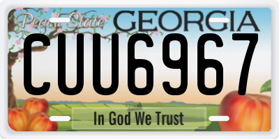 GA license plate CUU6967