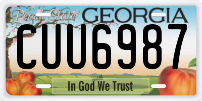 GA license plate CUU6987