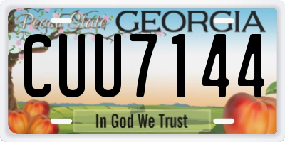 GA license plate CUU7144