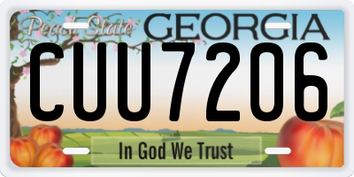 GA license plate CUU7206