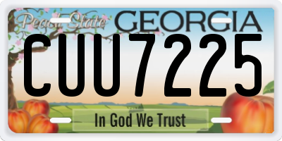 GA license plate CUU7225