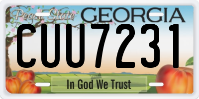 GA license plate CUU7231
