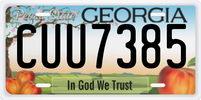 GA license plate CUU7385