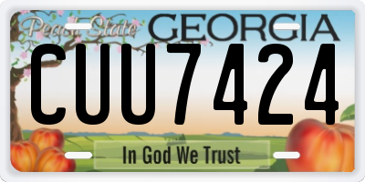 GA license plate CUU7424