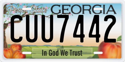 GA license plate CUU7442