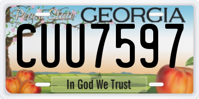 GA license plate CUU7597