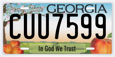 GA license plate CUU7599