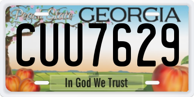 GA license plate CUU7629