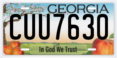 GA license plate CUU7630