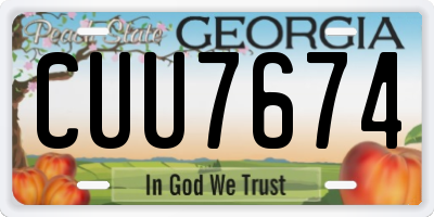 GA license plate CUU7674
