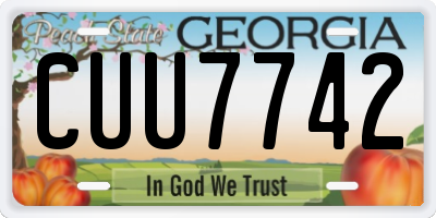 GA license plate CUU7742