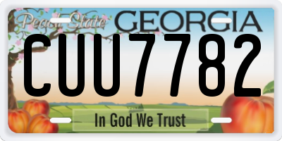 GA license plate CUU7782