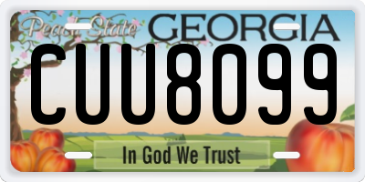 GA license plate CUU8099