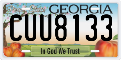 GA license plate CUU8133