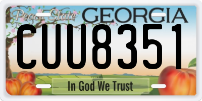 GA license plate CUU8351