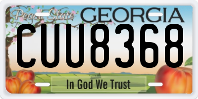 GA license plate CUU8368