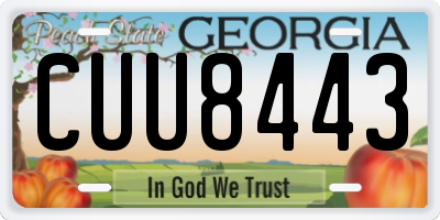 GA license plate CUU8443
