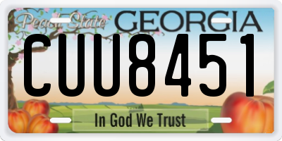 GA license plate CUU8451