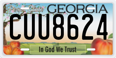 GA license plate CUU8624