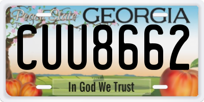 GA license plate CUU8662