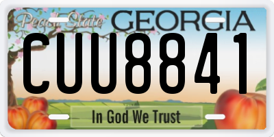 GA license plate CUU8841