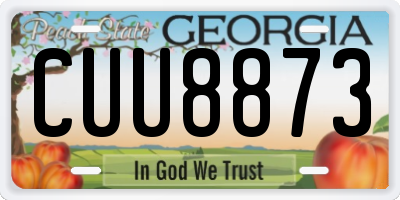 GA license plate CUU8873