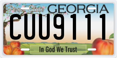 GA license plate CUU9111