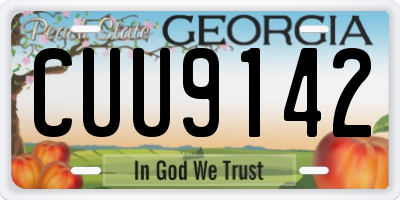GA license plate CUU9142