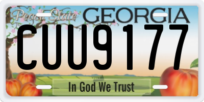 GA license plate CUU9177