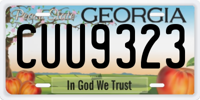 GA license plate CUU9323