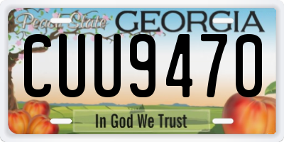 GA license plate CUU9470