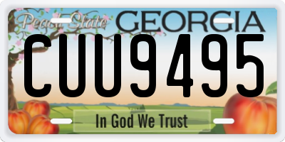 GA license plate CUU9495