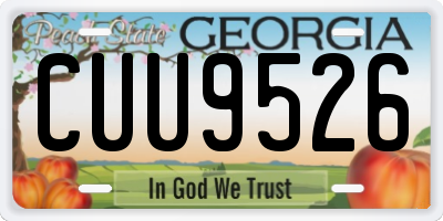 GA license plate CUU9526