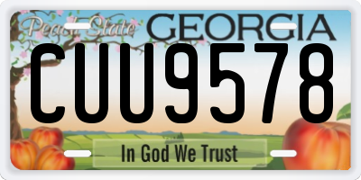 GA license plate CUU9578